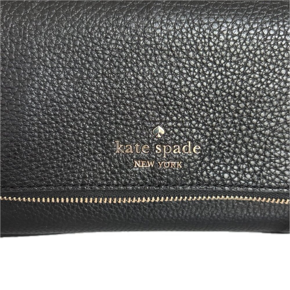 Kate Spade Leila Mini Zip Crossbody Bag in Black Pebbled Leather NEW - Picture 10 of 12